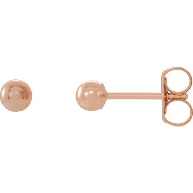 14k Gold 3mm Ball Stud Earrings