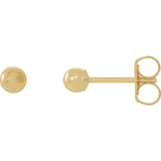 14k Gold 3mm Ball Stud Earrings